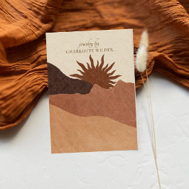 Tarjeta De Visita Boho Terracotta Sand Desert Sun Joyería hecha a ma
