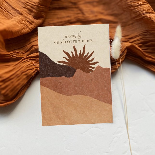 Tarjeta De Visita Boho Terracotta Sand Desert Sun Joyería hecha a ma (Subido por el creador)