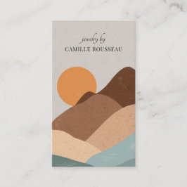 Tarjeta De Visita Boho Terracotta Sun Mountains Joyería artesanal