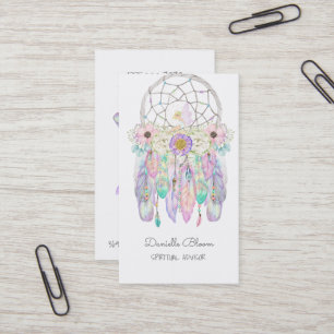 Tarjeta De Visita Boho Tribal Fairy Dream Catcher Arrows Fethers