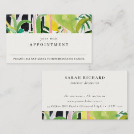 Tarjeta De Visita Boho Tropical Foliage Botanical Appointment