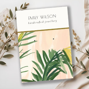 Tarjeta De Visita Boho Tropical Rubor Palm Deja El Collar