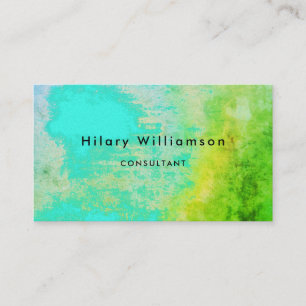 Tarjeta De Visita Boho único Grunge artístico Verde Aqua Turquoise