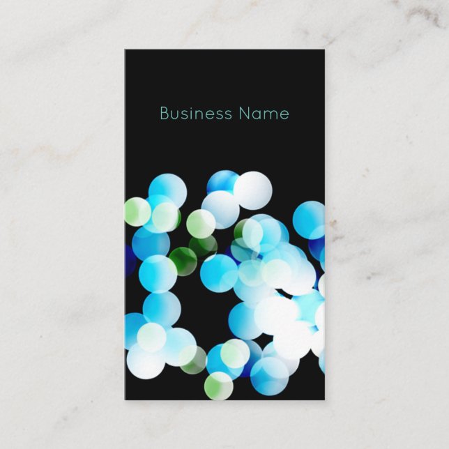 Tarjeta De Visita Bokeh Blue Elegant Modern Business Card (Anverso)