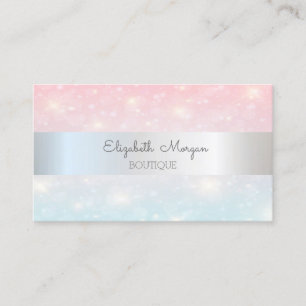 Tarjeta De Visita Bokeh Brillante Moderno Elegante, Franja Plateada
