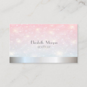 Tarjeta De Visita Bokeh Brillante Moderno Elegante, Plateado