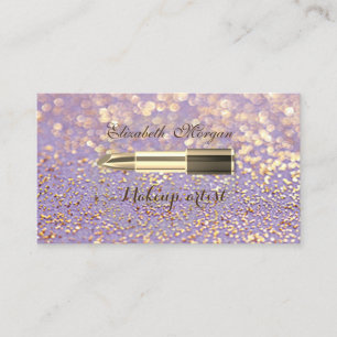 Tarjeta De Visita Bokeh Brillante Moderno y Elegante - Maquillaje - 