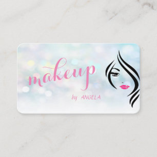 Tarjeta De Visita Bokeh Colorido Moderno y Elegante, Silueta de Cara