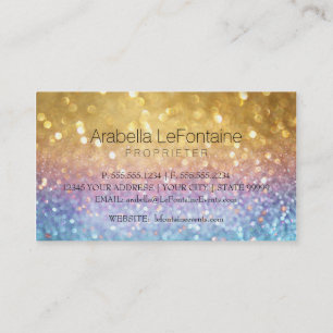 Tarjeta De Visita Bokeh Elegant Events Business Card Purpurina
