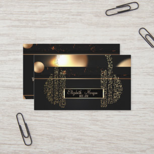Tarjeta De Visita Bokeh elegante, Auriculares de notas musicales