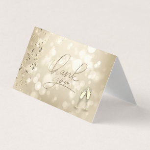 Tarjeta De Visita Bokeh Elegante, Copas de Vino de Confeti Boda