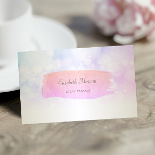 Tarjeta De Visita Bokeh Elegante Moderno, Trazo de Pincel Dorado