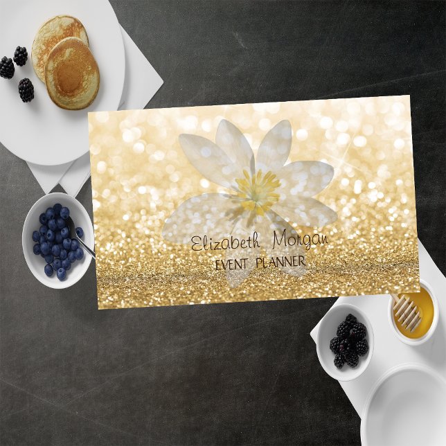 Tarjeta De Visita Bokeh Elegante Profesional Moderno,Daisy Blanco (Subido por el creador)