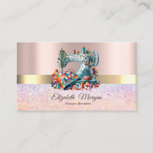 Tarjeta De Visita Bokeh Gold Stripe, Alteraciones de Máquina de Cose