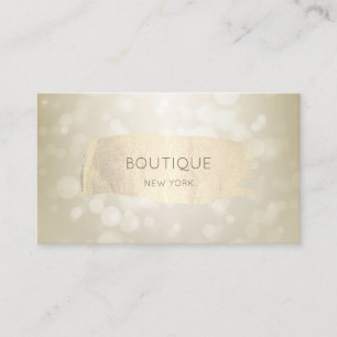 Tarjeta De Visita Bokeh Moderno Elegante, Trazo de Pincel Dorado