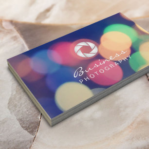 Tarjeta De Visita Bokeh moderno enciende fotografía de encargo del