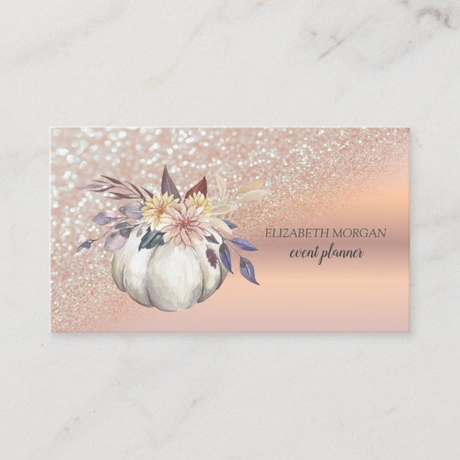Tarjeta De Visita Bokeh Ombre, Purpurina de oro Rosa moderno (Anverso)