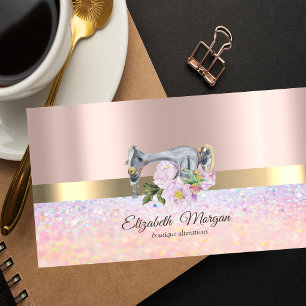 Tarjeta De Visita Bokeh Profesional Franja Dorada, Máquina de Coser