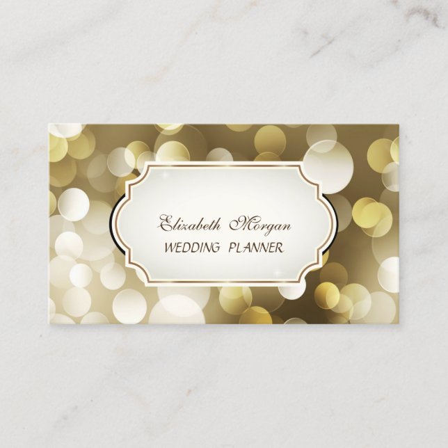 Tarjeta De Visita Bokeh Profesional Moderno Glamuroso (Anverso)