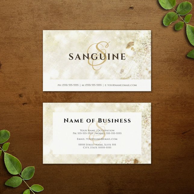 Tarjeta De Visita Bokeh Purpurina del Monograma Dorado Glamoroso (Glamorous Gold Monogram Glitter Bokeh Business Cards)