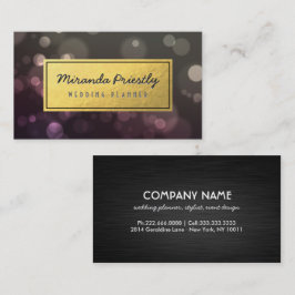 Tarjeta De Visita Bokeh, Purpurina del Relieve metalizado dorado Bla
