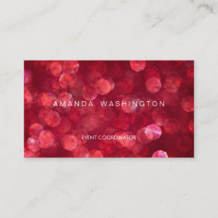 Tarjeta De Visita Bokeh Rojo