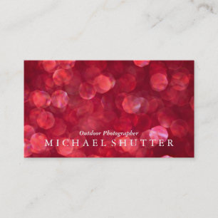 Tarjeta De Visita Bokeh Rojo