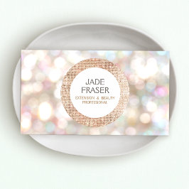 Tarjeta De Visita Bokeh y Rosa Secuencia de Oro Belleza y Moda