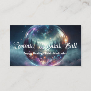 Tarjeta De Visita Bola de Cristal Psíquica Negro Azul