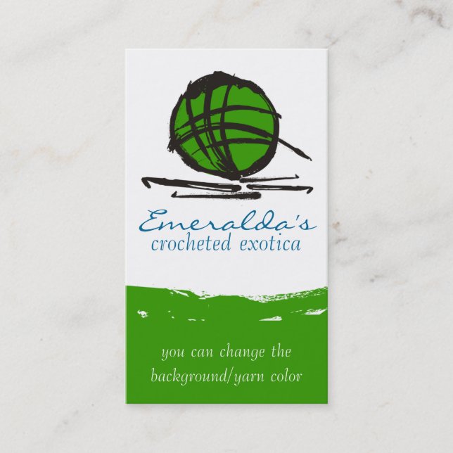 Tarjeta De Visita bola de encargo de los ganchos de ganchillo del (Anverso)