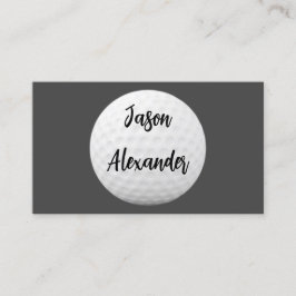 Tarjeta De Visita bola de golf limpio personalizado gris y blanco mi