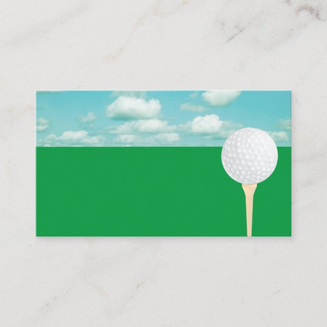 Tarjeta De Visita bola de golf verde y azul de doble cara (Anverso)