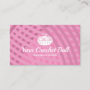 Tarjeta De Visita Bola de hilo de punto ganchillo rosa