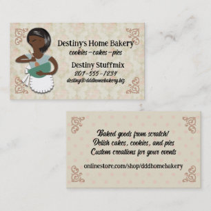 Tarjeta De Visita Bola de mezclas afroamericana mujer panadería B