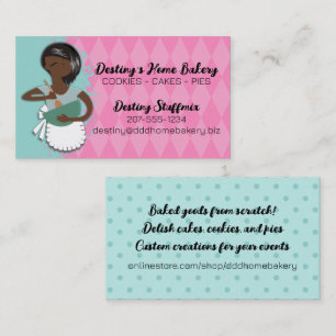 Tarjeta De Visita Bola de mezclas afroamericana mujer panadería B