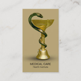 Tarjeta De Visita Bola de serpiente médica Hygieia Beige Gold Caduce