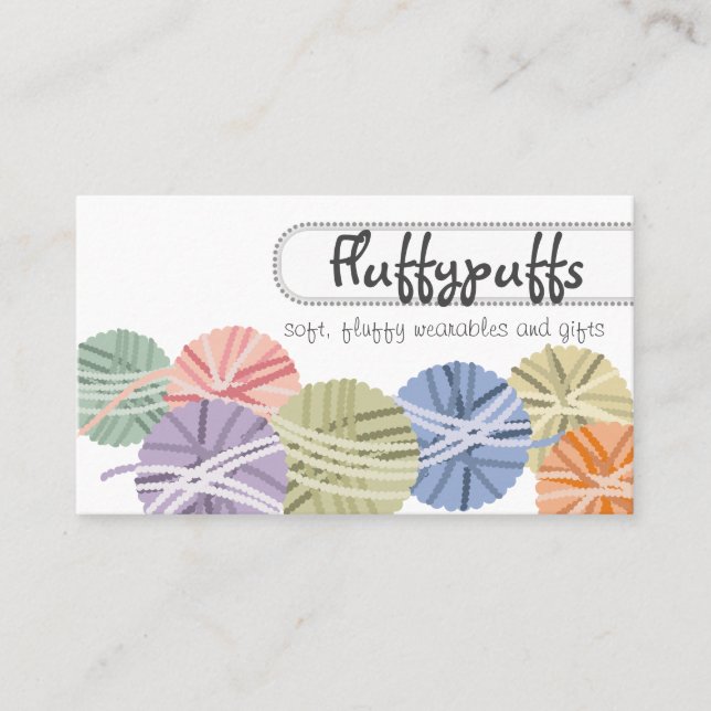 Tarjeta De Visita Bolas blandas de hilados de tejido de punto (Anverso)