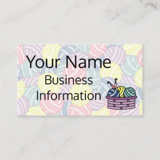 Tarjeta De Visita Bolas Crochet de Yarn y cesta