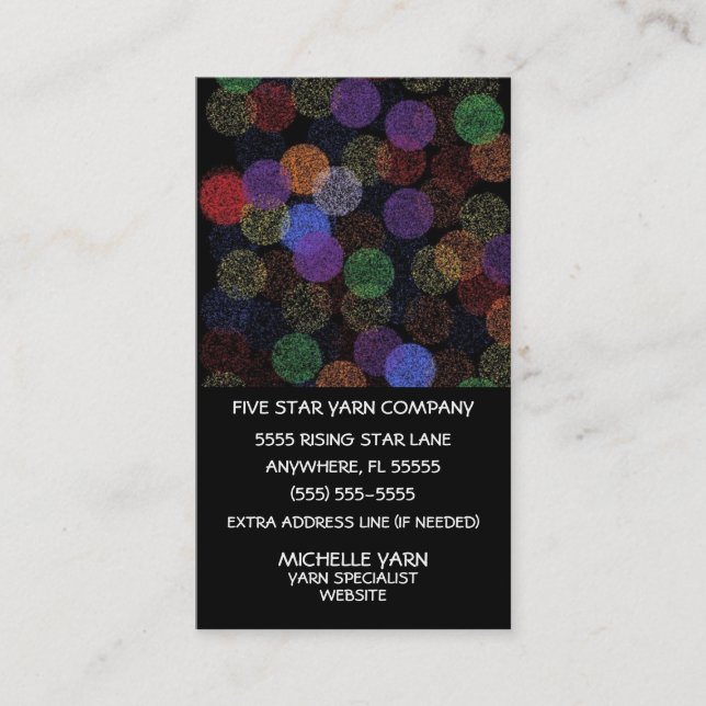 Tarjeta De Visita Bolas de arte de Yarn (Anverso)