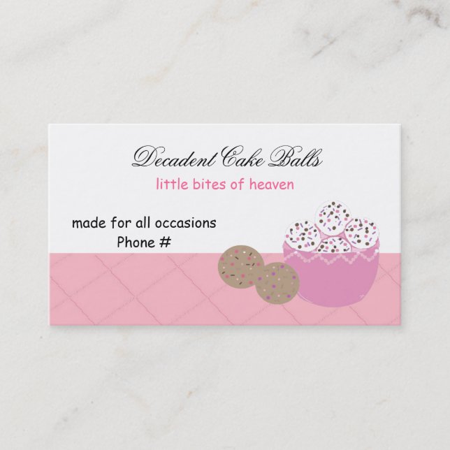 Tarjeta De Visita Bolas de pastel decadente (Anverso)