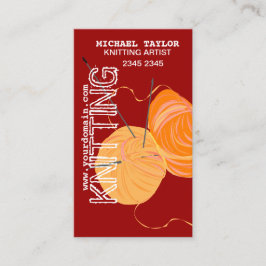 Tarjeta De Visita Bolas del hilado de los artes de las agujas que