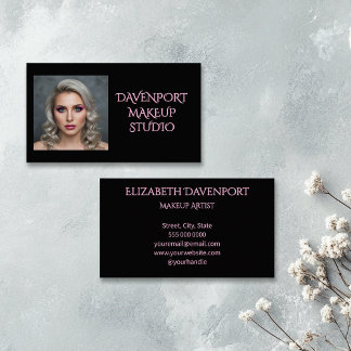 Tarjeta De Visita Bold Black and Blush Pink