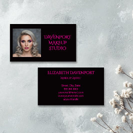 Tarjeta De Visita Bold Black and Hot Pink