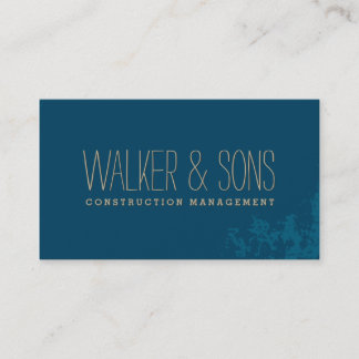 Tarjeta De Visita BOLD MASCULINE simple y rústico grano azul