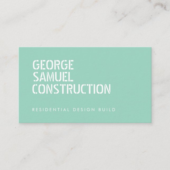 Tarjeta De Visita Bold Molded Realtor QR Code Light Teal Green (Anverso)