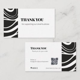 Tarjeta De Visita Bold Thank You Card QR Code Small Business