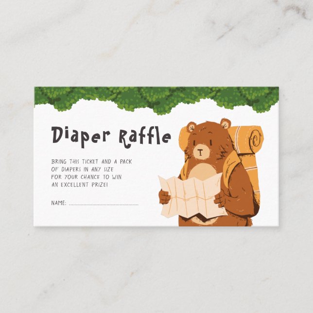 Tarjeta De Visita Boleto de Carrera Baby Shower Diaper Raffle (Anverso)