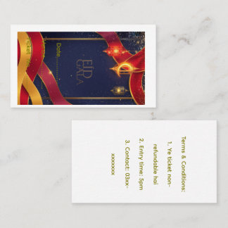 Tarjeta De Visita Boleto de Celebración de Eid - Diseño de Cinta Dor