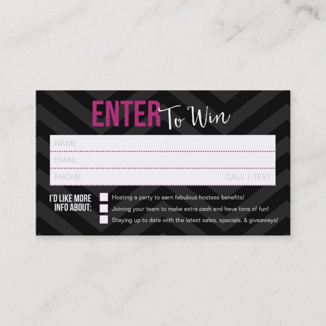 Tarjeta De Visita Boleto de la rifa/tarjetas de visita premiadas de (Anverso)