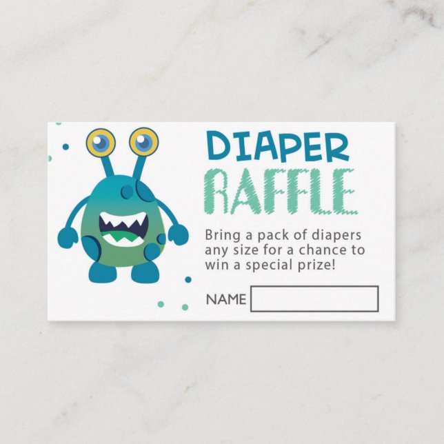 Tarjeta De Visita Boleto de pañal Baby Shower para niños (Anverso)